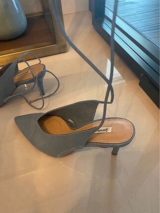 Zara Stradivarius 5 cm topuk mavi çok temiz