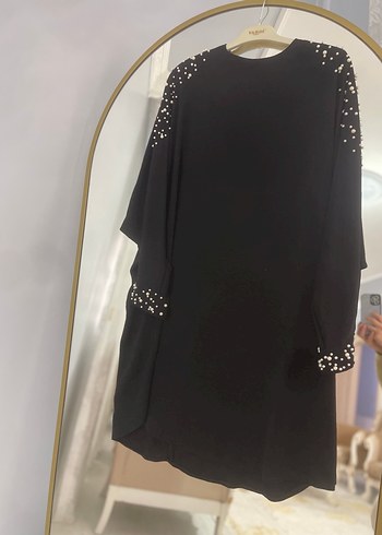 Siyah Baskılı Kısa Kollu Hamile Bluzu - Görsel 2