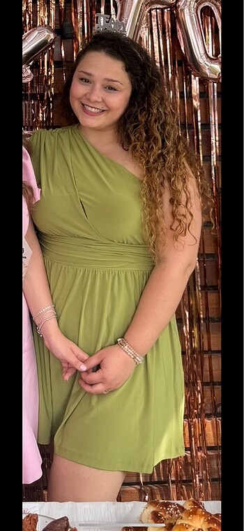 Milla açık yeşil elbise - Görsel 5