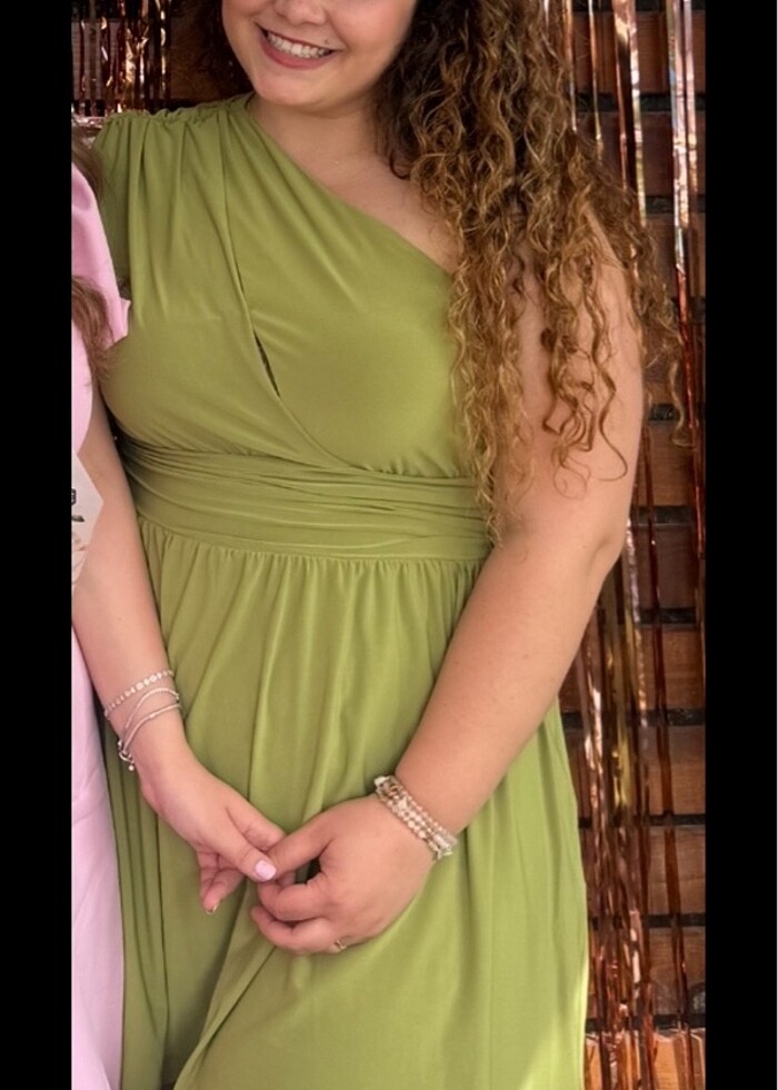 Milla açık yeşil elbise - Görsel 5