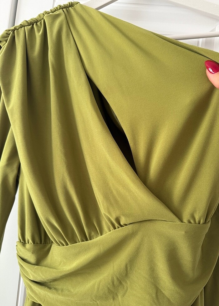 Milla açık yeşil elbise - Görsel 3