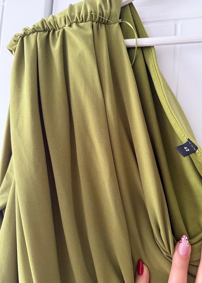 Milla açık yeşil elbise - Görsel 4