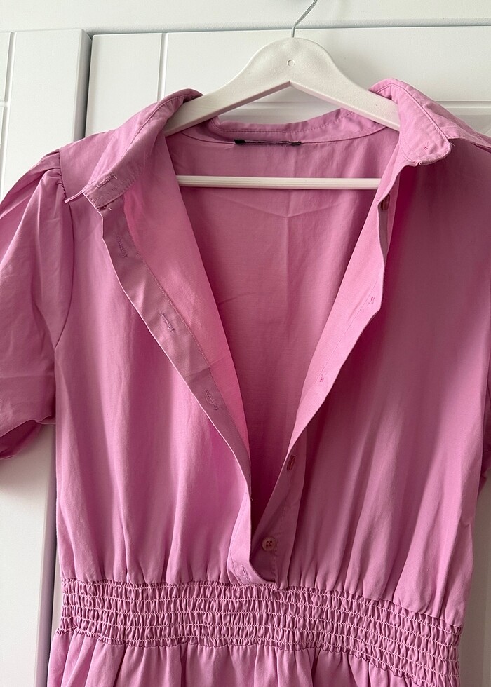 Toz pembe elbise - Görsel 2