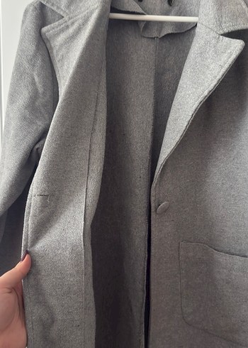 Gri Uzun İnce Kaban - Görsel 2