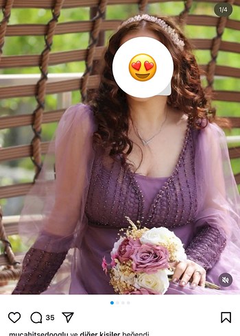 42 Beden mor Renk Uzun V Yaka Mor Gotik Nişan Elbisesi