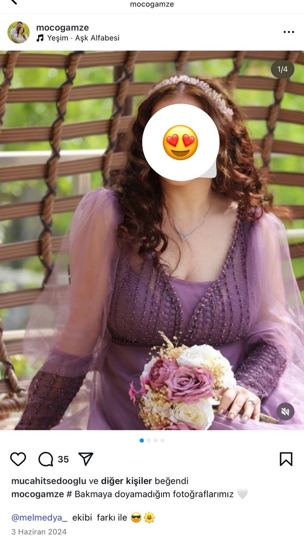 Uzun V Yaka Mor Gotik Nişan Elbisesi - Görsel 3