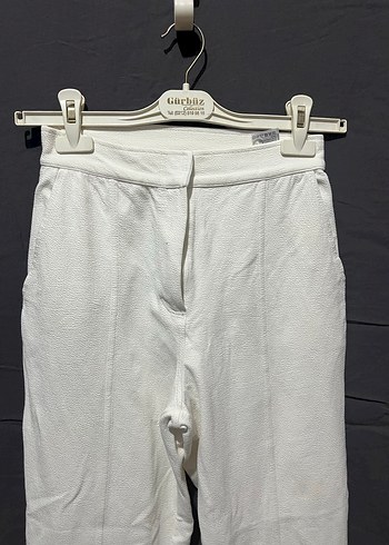 Beyaz Kadın Keten Pantolon - Görsel 2