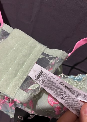 Nakışlı Pastel Pembe Mini Bohem Büstiyer - Görsel 4