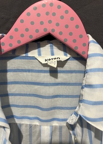 Mavi Çizgili Uzun Kollu Kadın Gömlek - Görsel 4