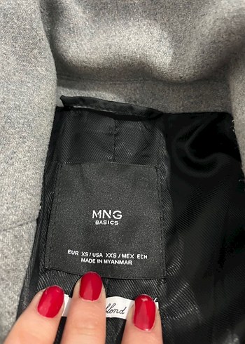 Mango Gri Düğmeli Uzun Kaban - Görsel 7