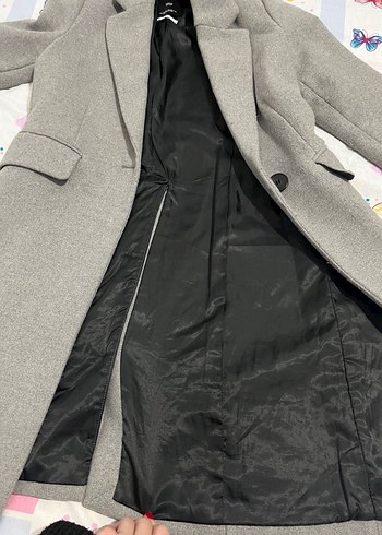 Mango Gri Düğmeli Uzun Kaban - Görsel 5