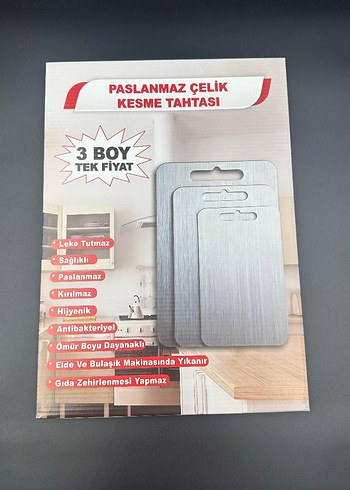 çelik kesme tahtasi