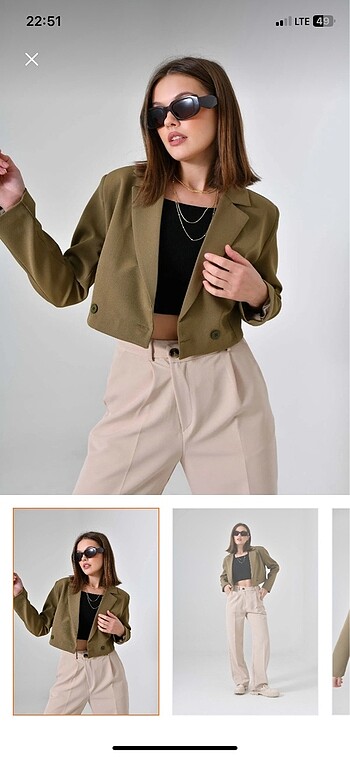 Crop blazer ceket