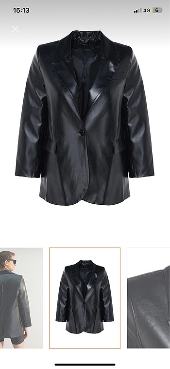 Suni deri blazer ceket