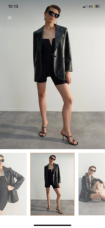 38 Beden Suni deri blazer ceket