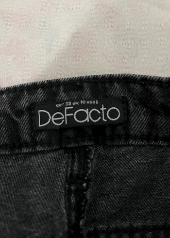 Defacto Siyah Bol Kesim Mini Denim Şort
