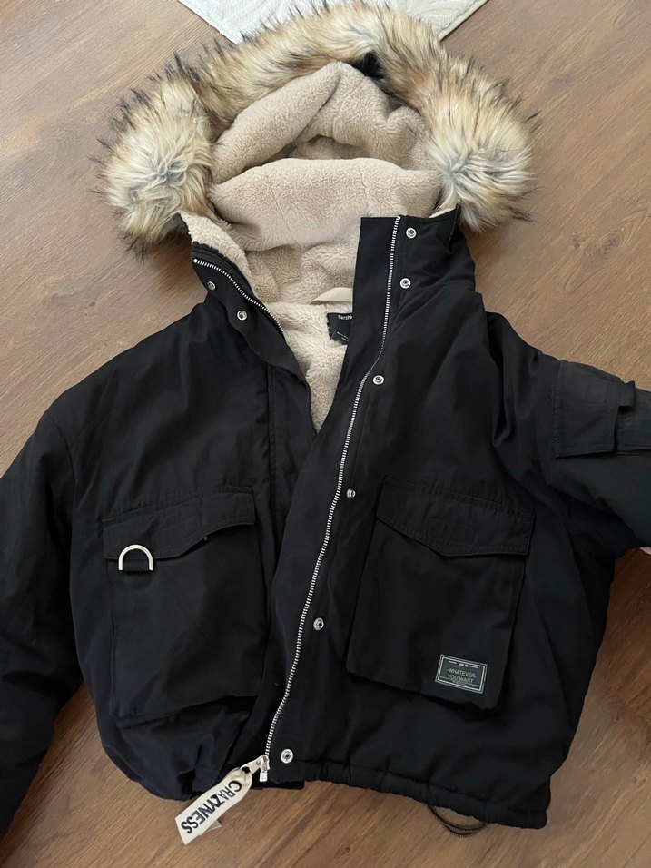 Kahverengi Kürklü Kadın Kışlık Mont - Görsel 3