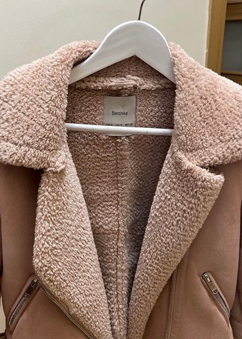 Kürk Detaylı Pembe Süet Kısa Ceket - Görsel 3