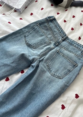 Gri Mavi Rahat Kesim Kadın Midi Denim Pantolon - Görsel 5