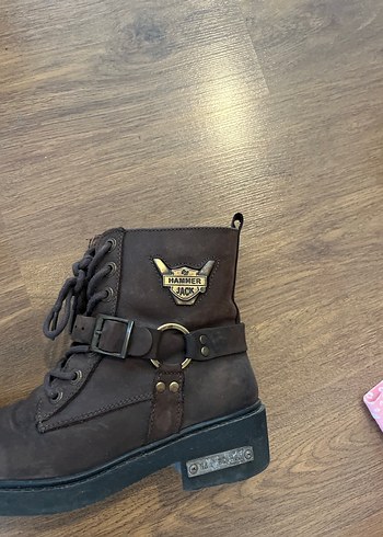 Kahverengi Deri Platform Tokalı Botlar - Görsel 4