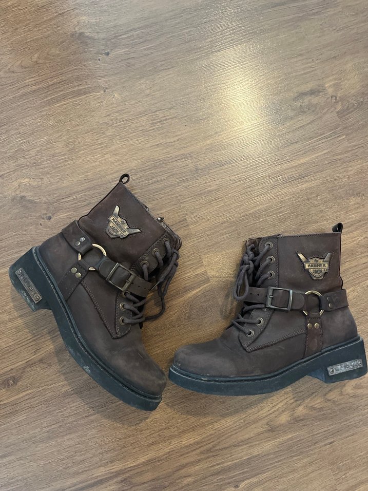 Kahverengi Deri Platform Tokalı Botlar - Görsel 2