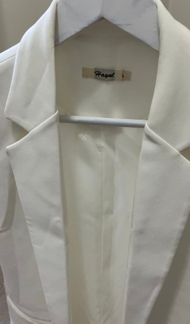 Beyaz Kadın Midi Blazer Ceket - Görsel 4