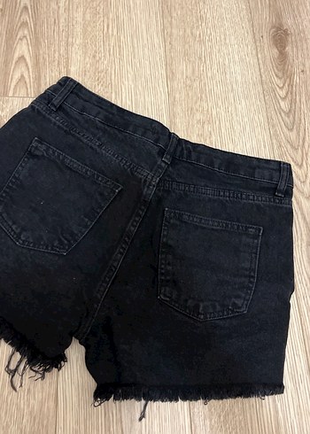 36 Beden siyah Renk Siyah Salaş Mini Kot Şort