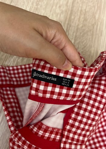 38 Beden kırmızı Renk Kadın Kırmızı Kareli Pilili Mini Şort