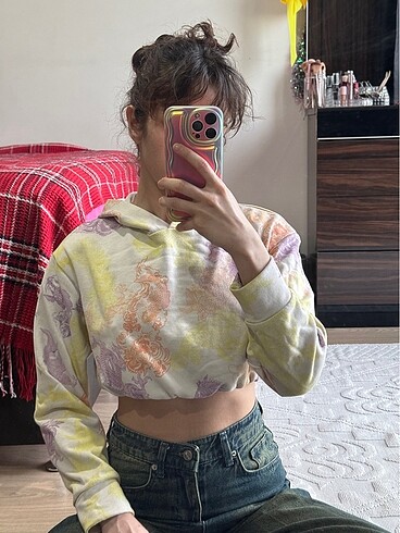renkli crop sweat