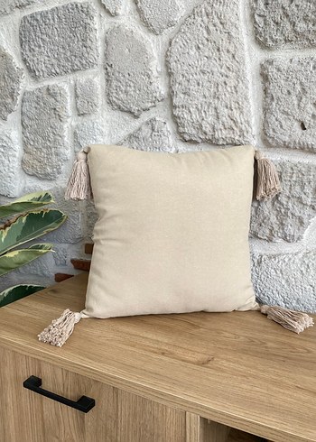 Zara Home Püsküllü Yastık Kılıfı - Haki-Hardal-Bej renginde