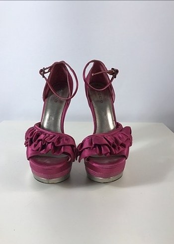 BEBE marka Pembe Fırfırlı Platform Topuklu Kadın Ayakkabı - Görsel 2