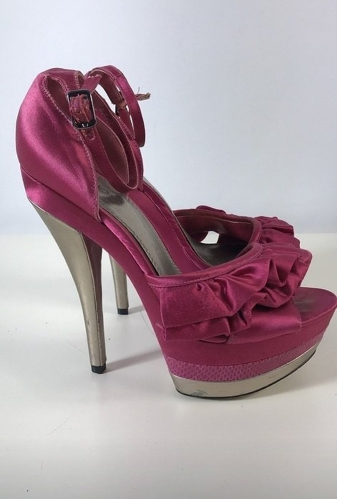 BEBE marka Pembe Fırfırlı Platform Topuklu Kadın Ayakkabı - Görsel 3