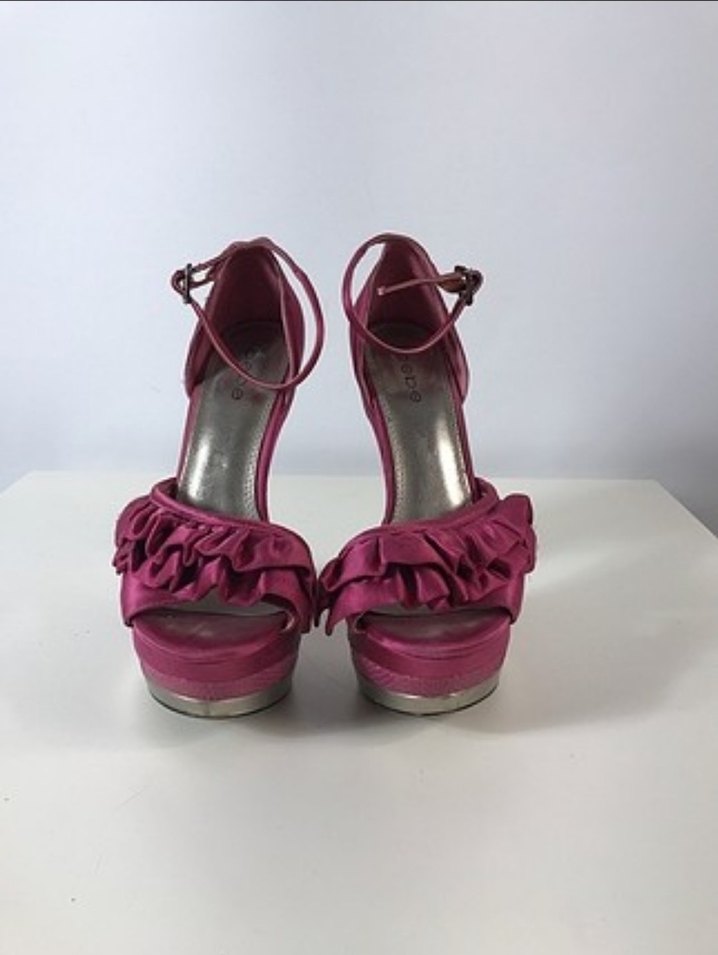 BEBE marka Pembe Fırfırlı Platform Topuklu Kadın Ayakkabı - Görsel 2