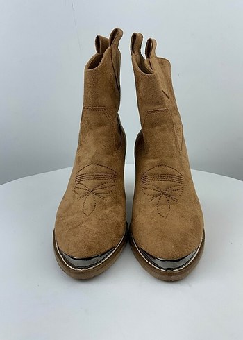 Kadın Taba Süet Kısa Topuklu Bot - Görsel 2