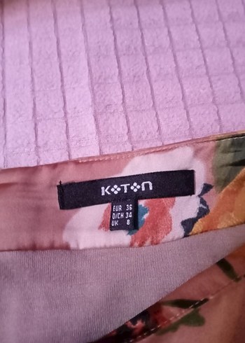 Bej Çiçekli Bohem Mini Etek - Görsel 4