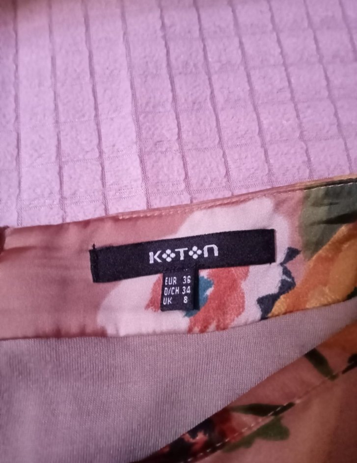 Bej Çiçekli Bohem Mini Etek - Görsel 4