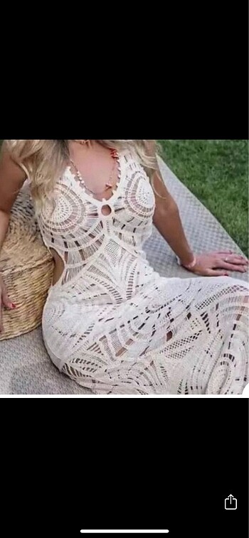 s Beden Zara Krem Triko Elbise