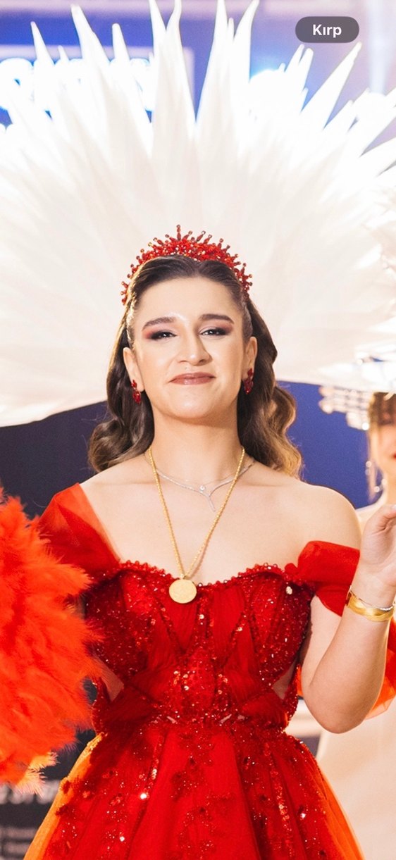 Kırmızı Boncuklu Taç kına tacı - Görsel 2