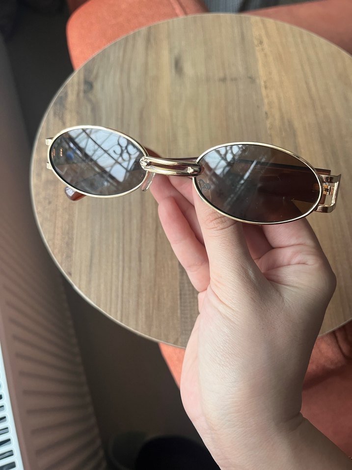 Vintage Kahverengi Tokalı Kadın Güneş Gözlüğü - Görsel 5