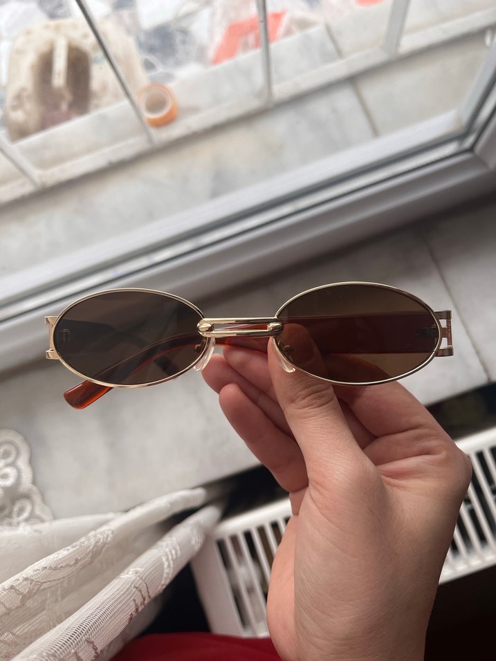 Vintage Kahverengi Tokalı Kadın Güneş Gözlüğü - Görsel 4