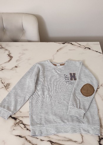 Gri Erkek Çocuk Uzun Kollu Sweatshirt