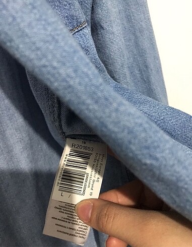 l Beden mavi Renk Mavi oversize jean gömlek