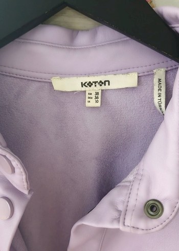 Düğmeli Mor deri Kadın Gömlek - Görsel 3