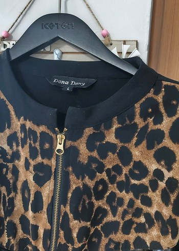 Kahverengi Leopar Desenli Kadın Ceket - Görsel 2