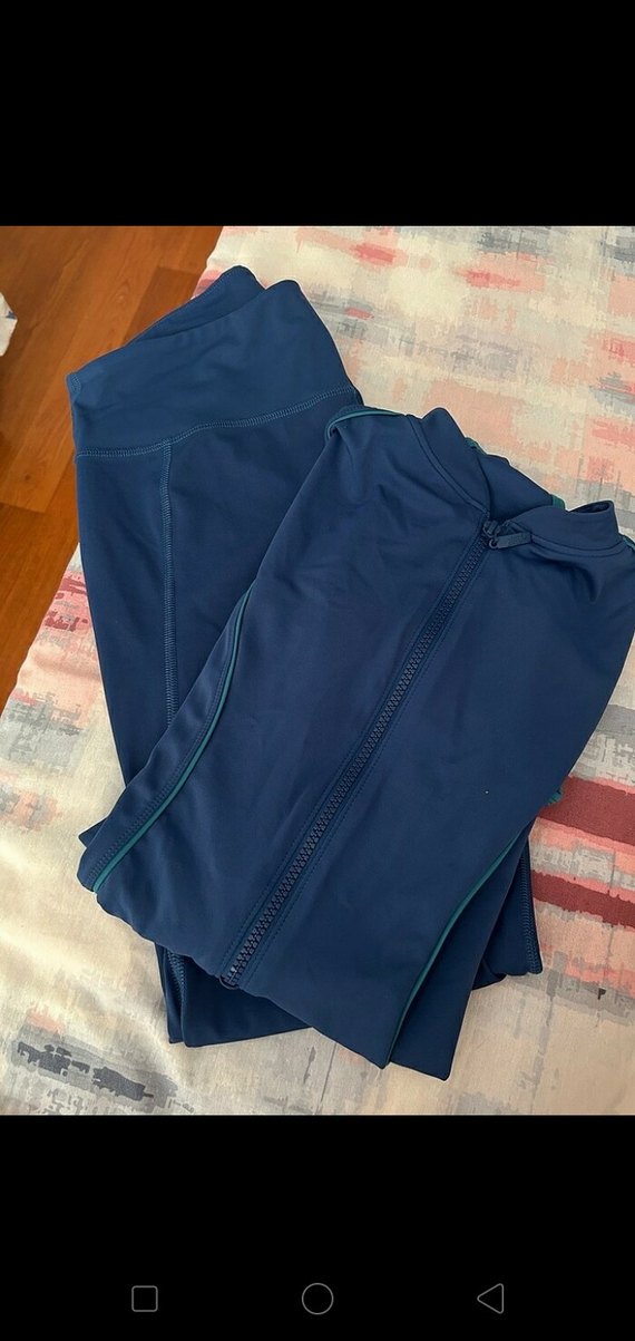 Lacivert Yüksek Yakalı  bayan mayo - Görsel 4