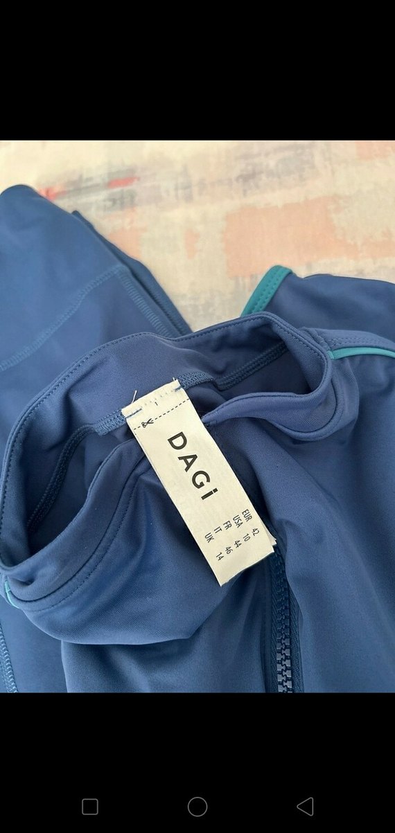 Lacivert Yüksek Yakalı  bayan mayo - Görsel 3