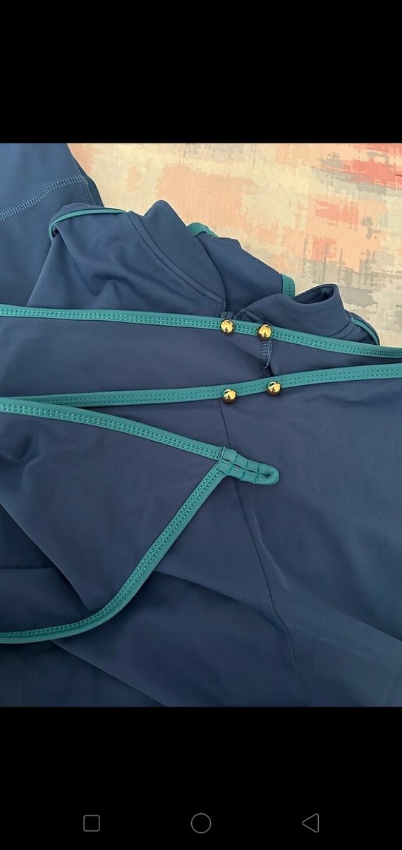 Lacivert Yüksek Yakalı  bayan mayo - Görsel 5