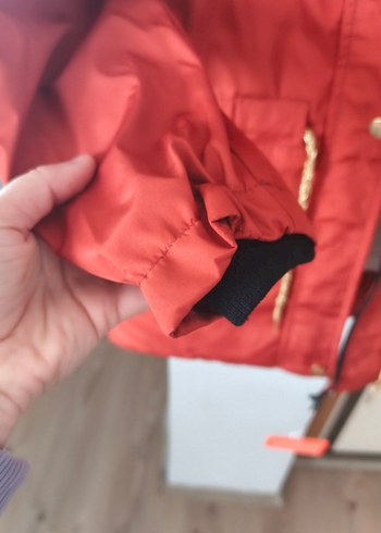 Kürk Detaylı kiremit rengi  Mont - Görsel 2