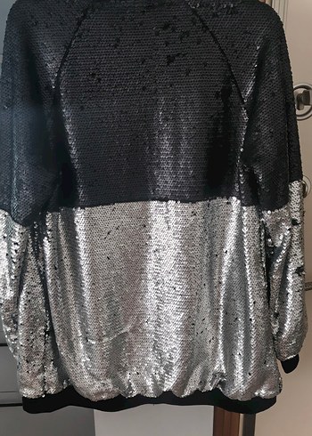 Kadın Parlak Gri Ceket - Görsel 4