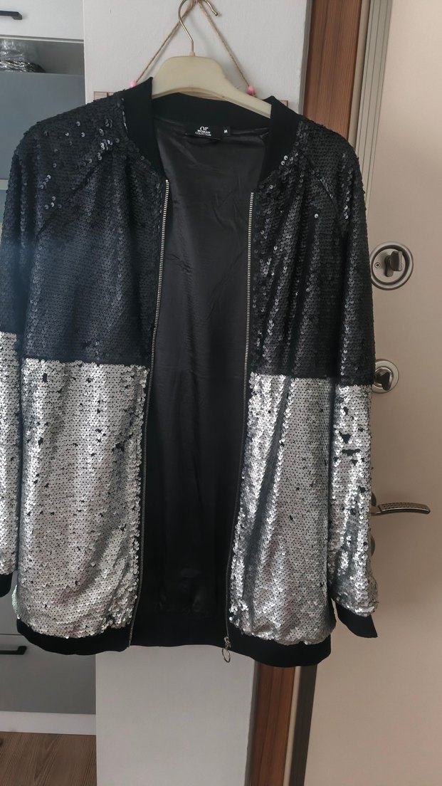 Kadın Parlak Gri Ceket - Görsel 2